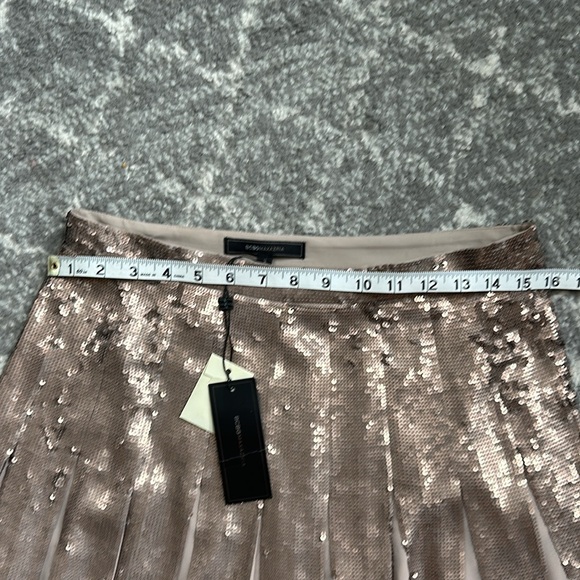 NWT BCBGMAXAZRIA Edna Pleated Sequined skirt in pumice wash - Picture 16 of 16